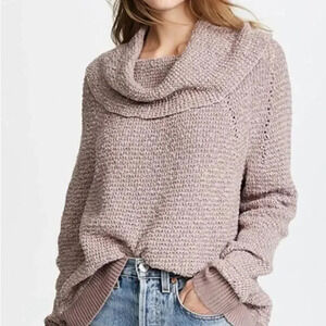 NWT Free People Mauve Oversized Cowl Neck Sweater